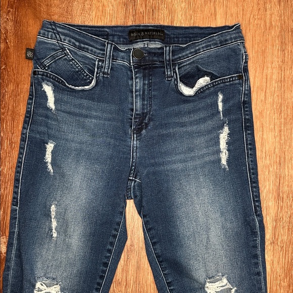 Rock & Republic Dark Blue Skinny Jeans - Picture 3 of 10